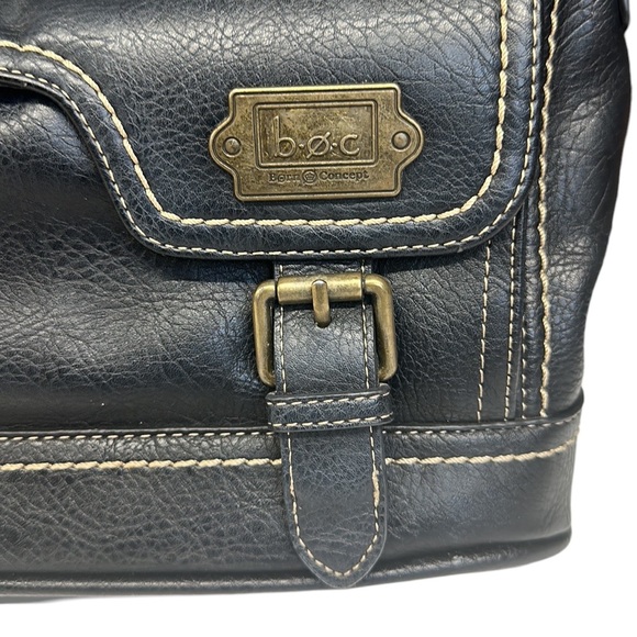 BOC Born Concepts Black Brown Faux Leather Front Buckle Cross Body Purse 11"x9" - Picture 10 of 12